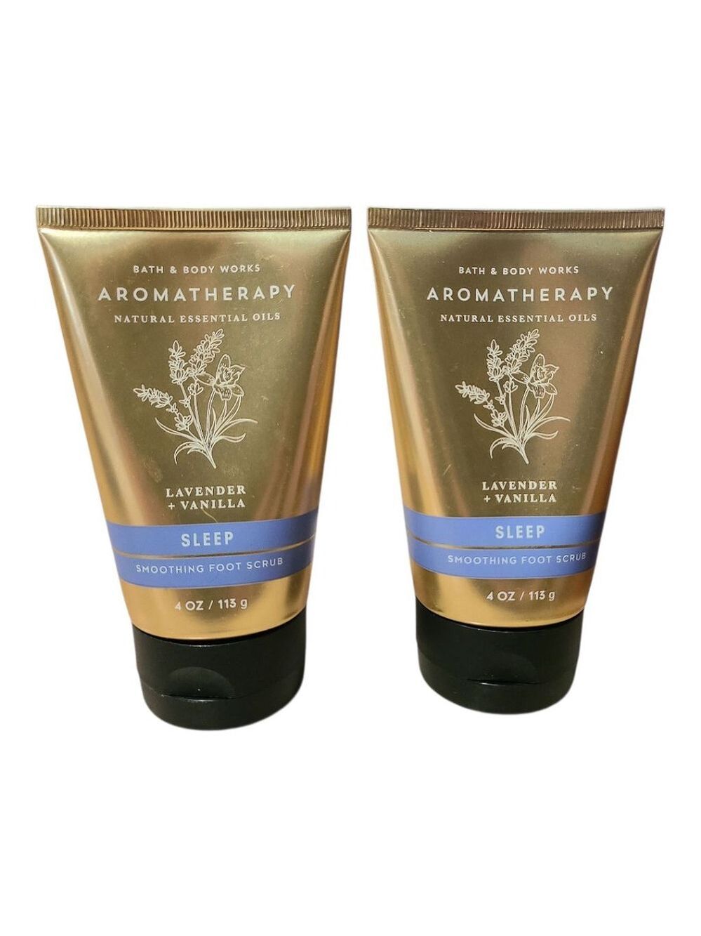 2 LAVENDER VANILLA "SLEEP" SMOOTHING FOOT SCRUBS BY BATH AND BODY WORKS